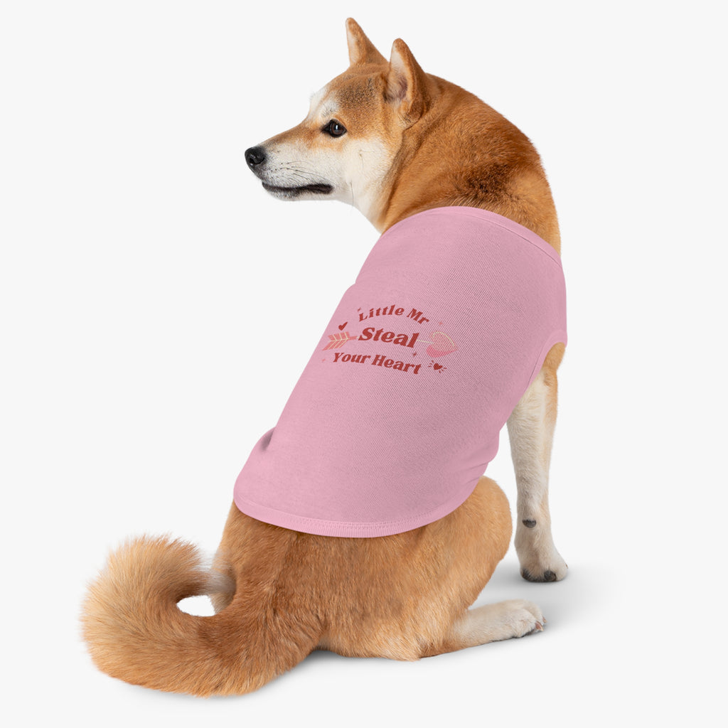 Pet Tank Top — "Little Mr. Steal Your Heart" Valentine Dog Shirt
