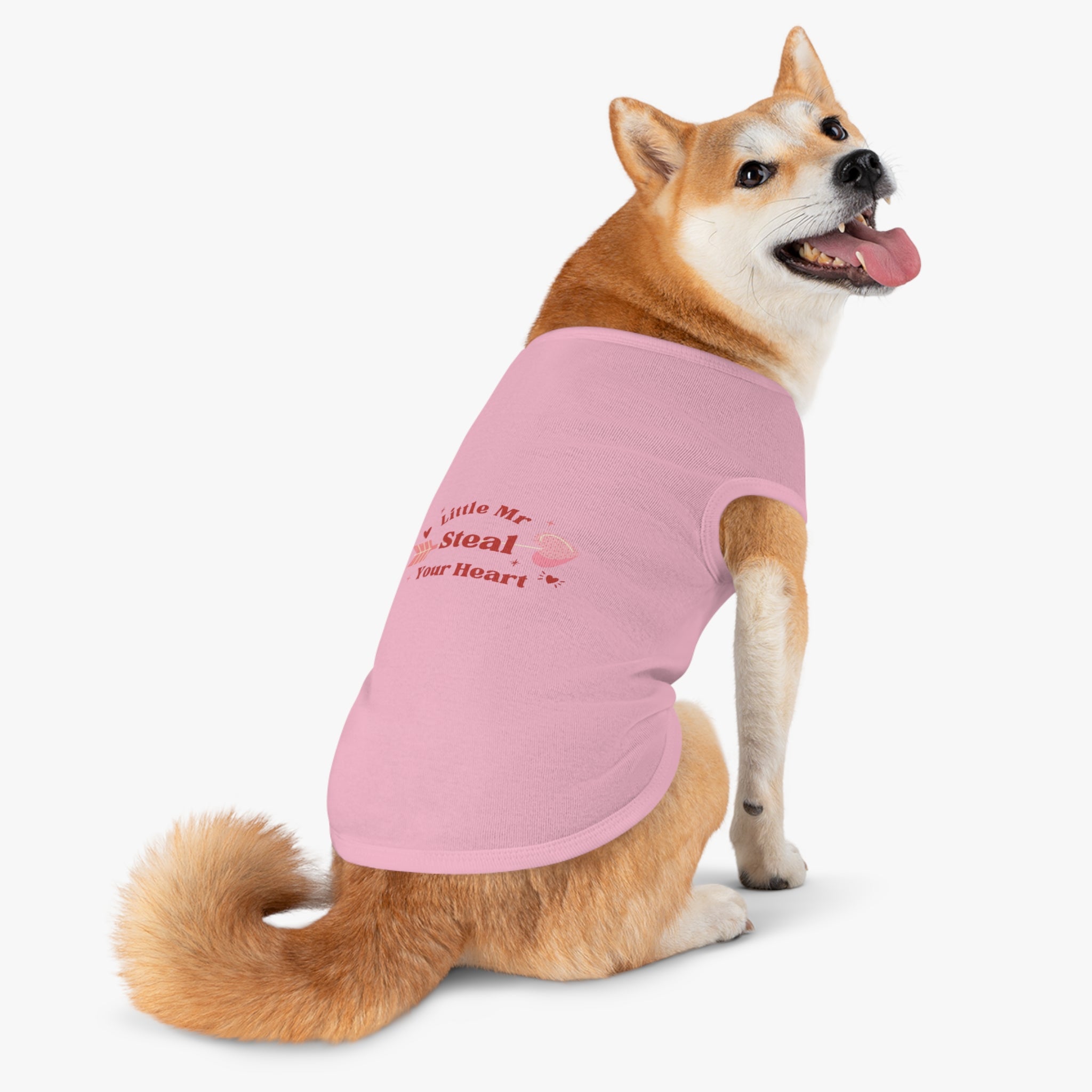 Pet Tank Top — "Little Mr. Steal Your Heart" Valentine Dog Shirt