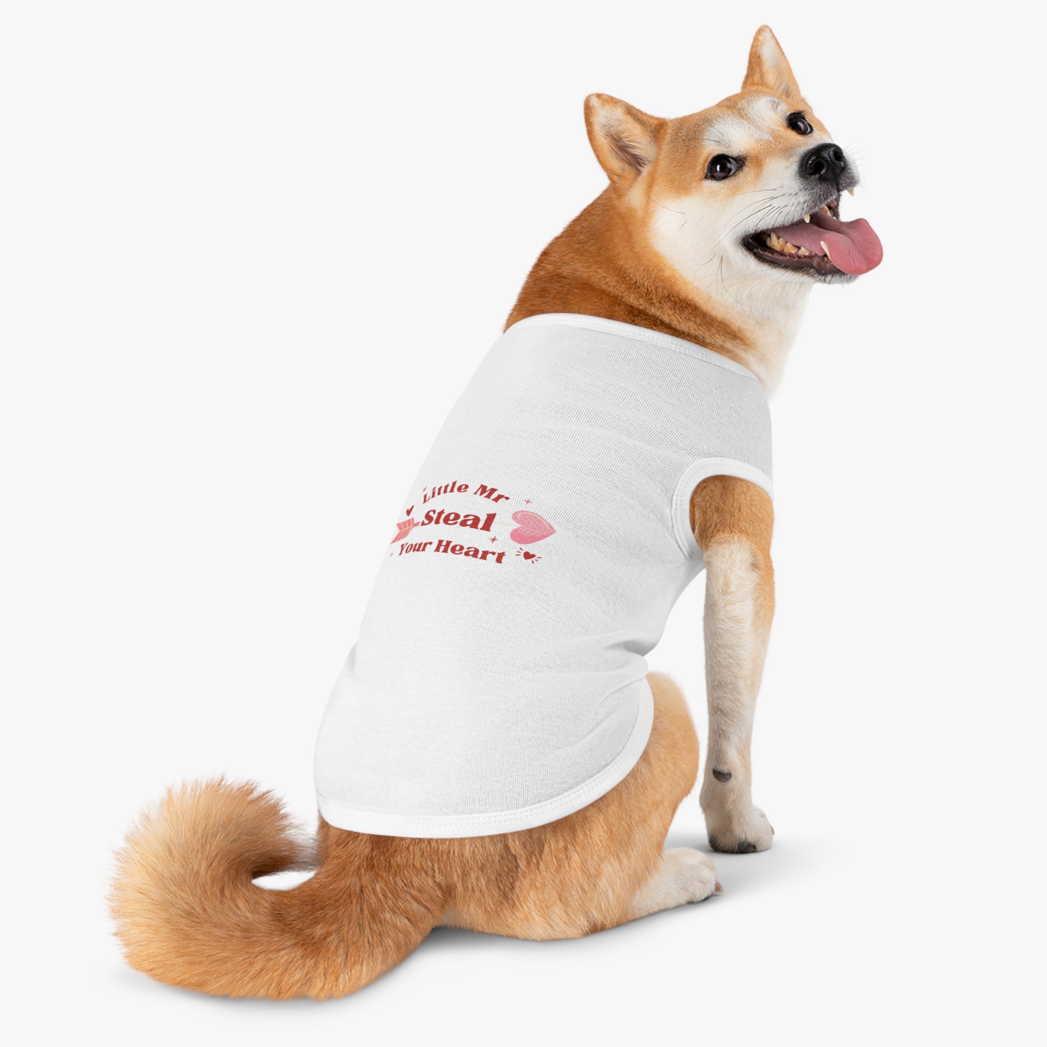 Pet Tank Top — "Little Mr. Steal Your Heart" Valentine Dog Shirt