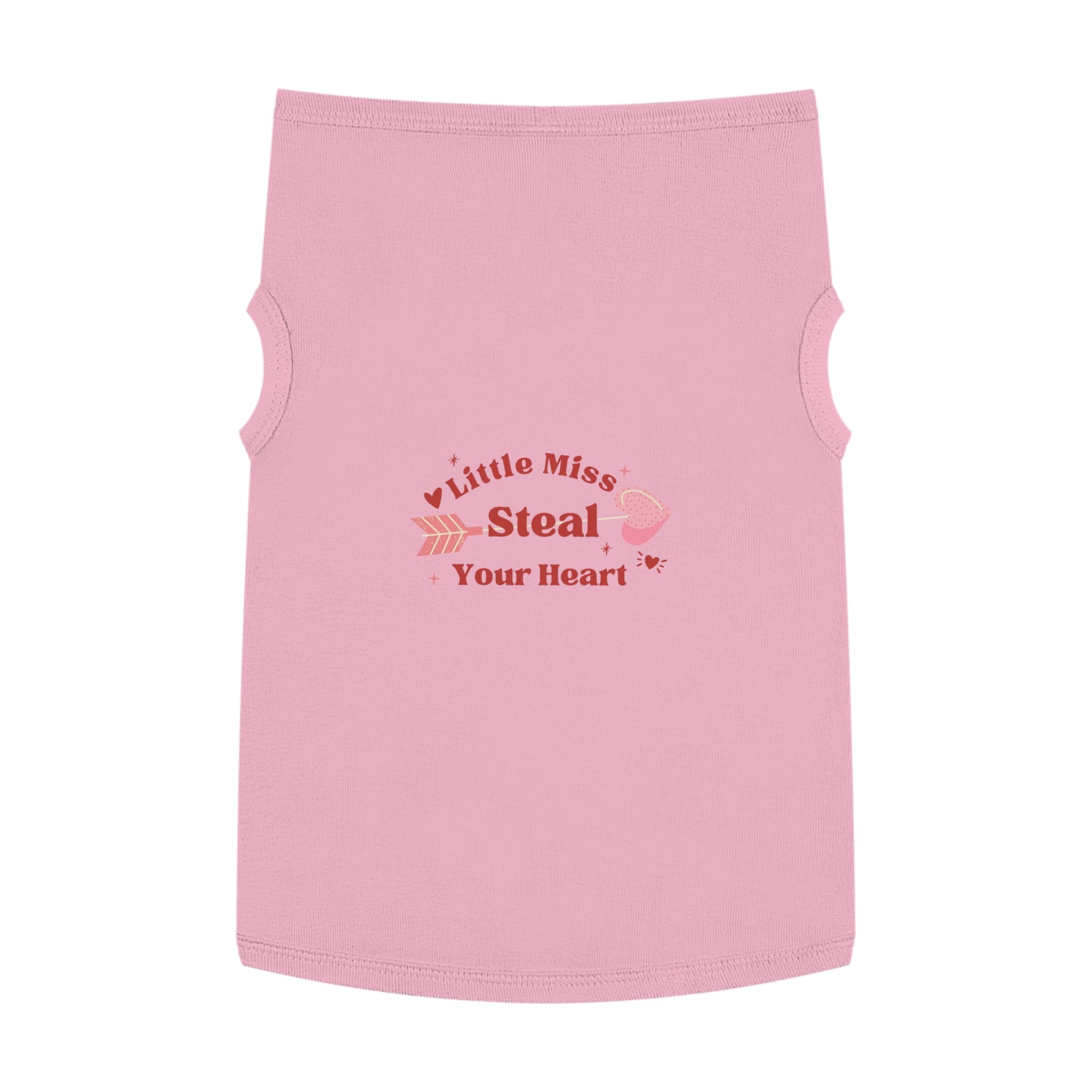 Pet Tank Top - "Little Miss Steal Your Heart" Pink Valentine Dog Shirt