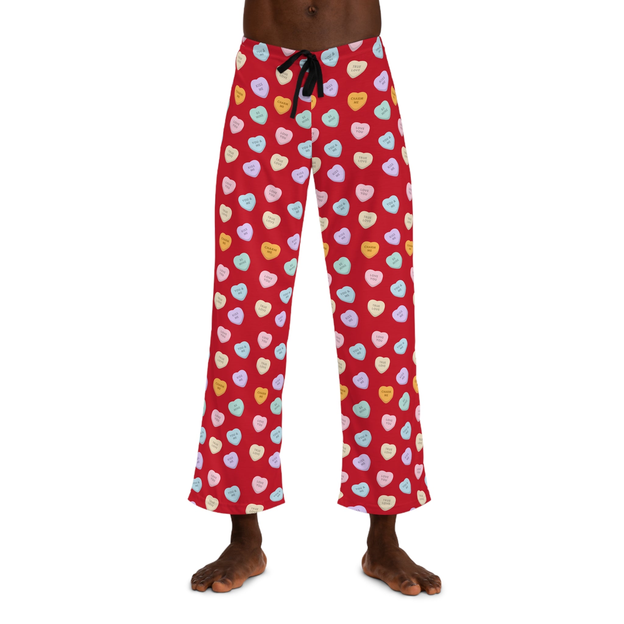 Candy Hearts Pajama Pants | Red Allover Print