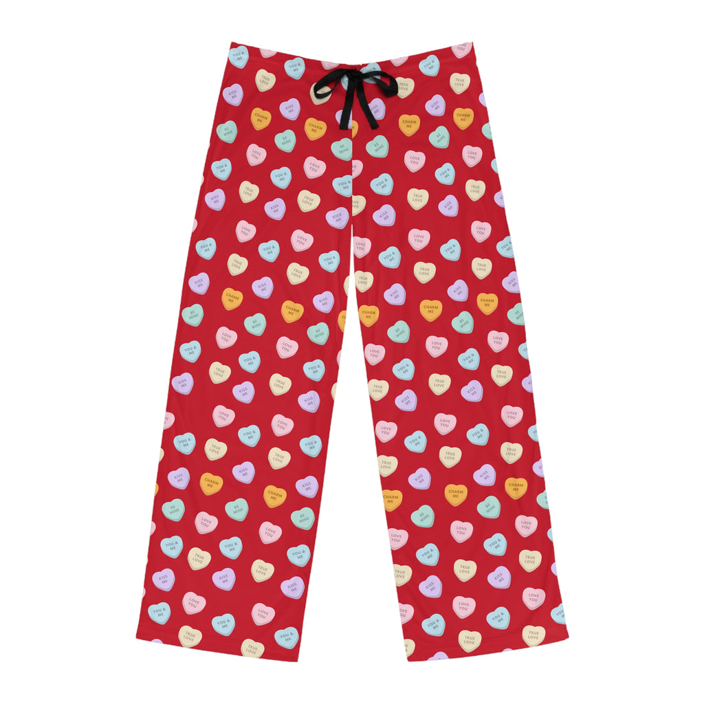 Candy Hearts Pajama Pants | Red Allover Print