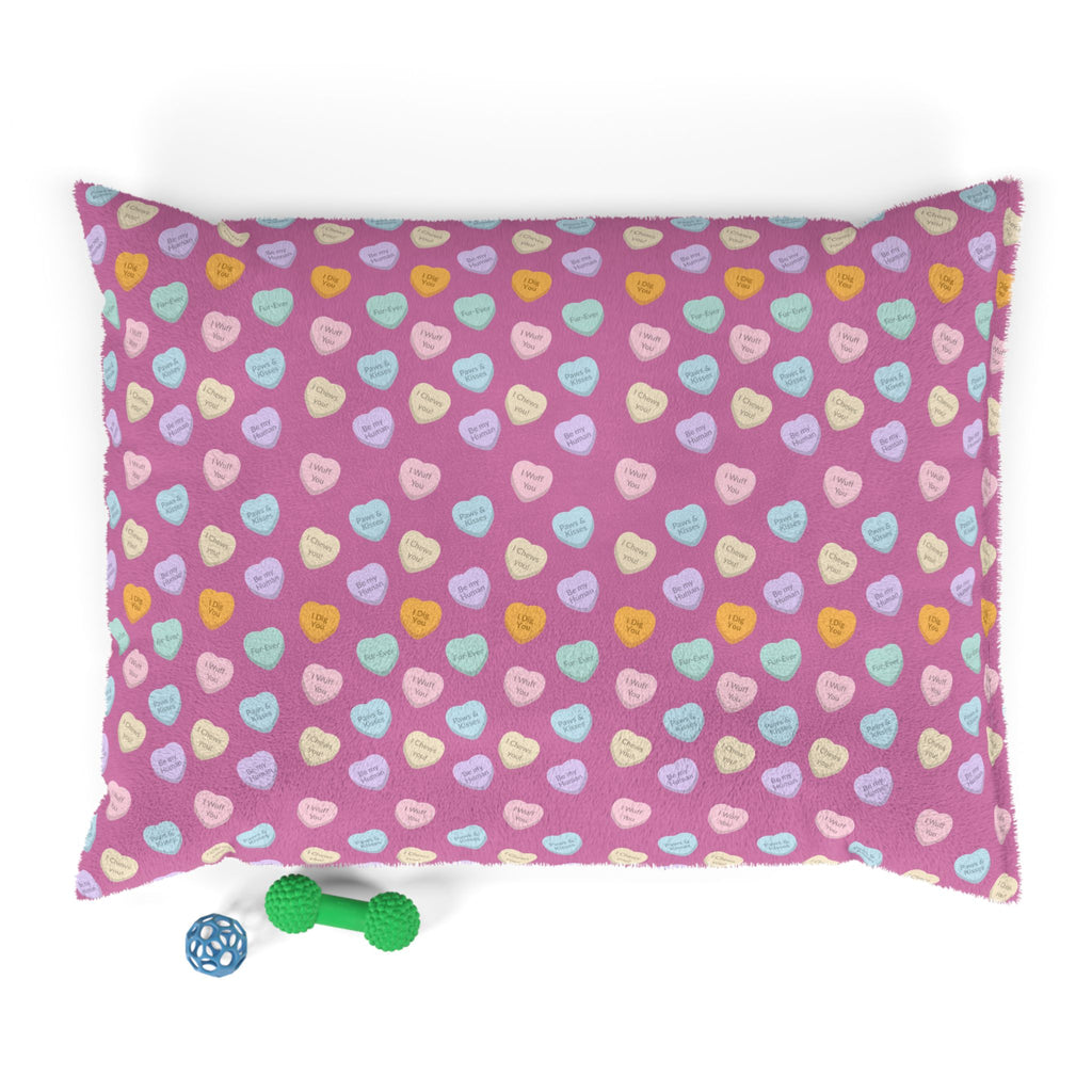 Pet Bed — Pink Candy Heart Pattern Dog & Cat Pillow Bed