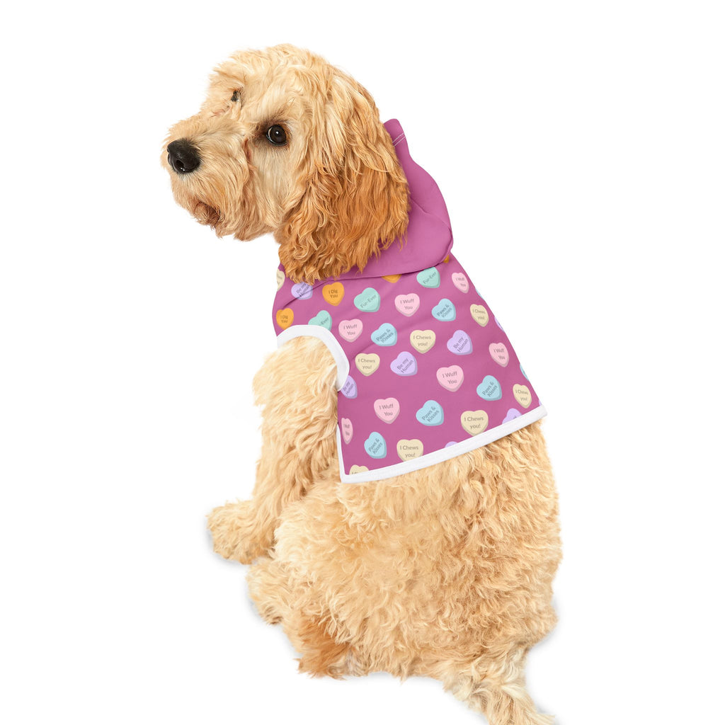 Copy of Conversation Heart Pattern Pet Hoodie | Candy Hearts Valentines Dog Hoodie