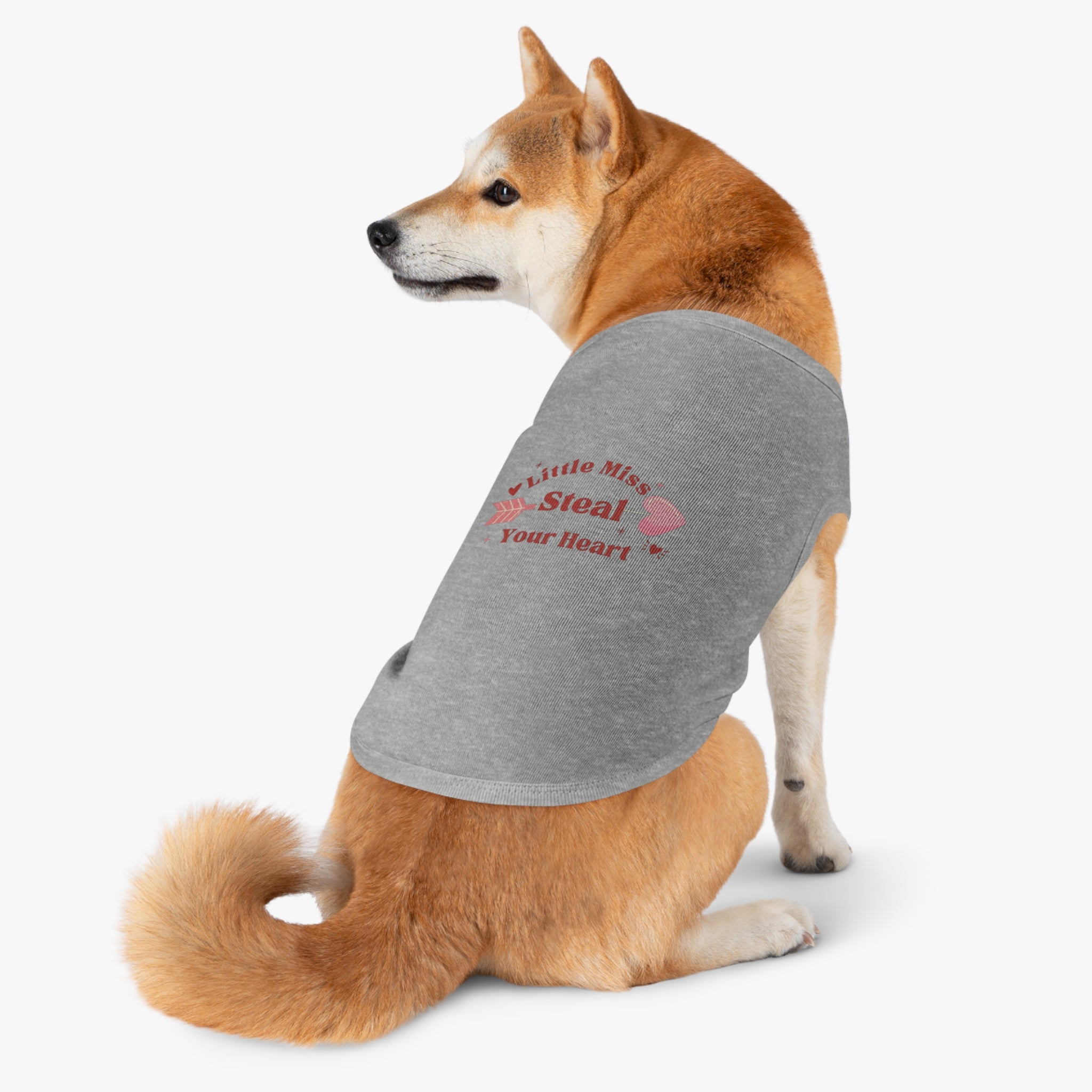 Pet Tank Top - "Little Miss Steal Your Heart" Pink Valentine Dog Shirt