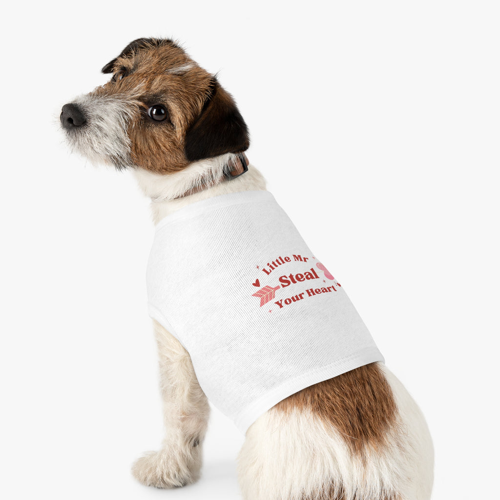 Pet Tank Top — "Little Mr. Steal Your Heart" Valentine Dog Shirt