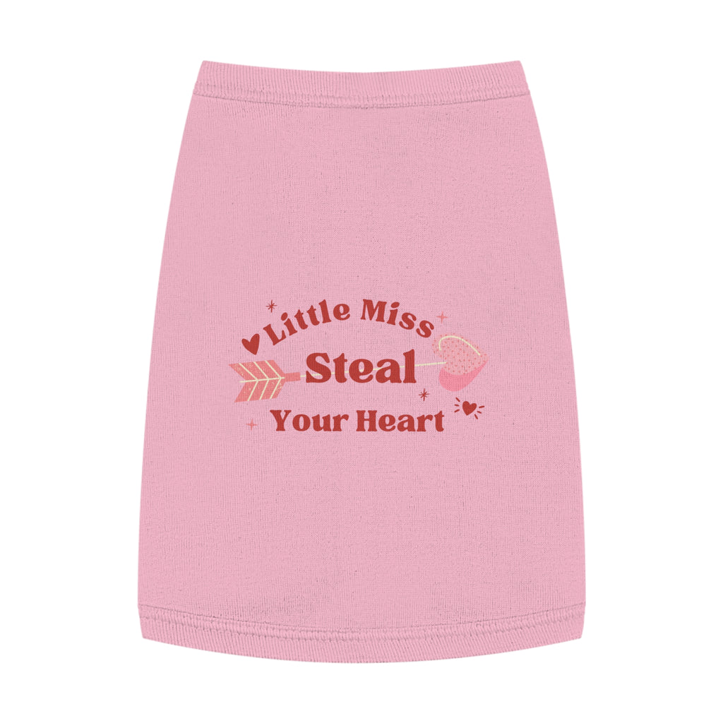 Pet Tank Top - "Little Miss Steal Your Heart" Pink Valentine Dog Shirt