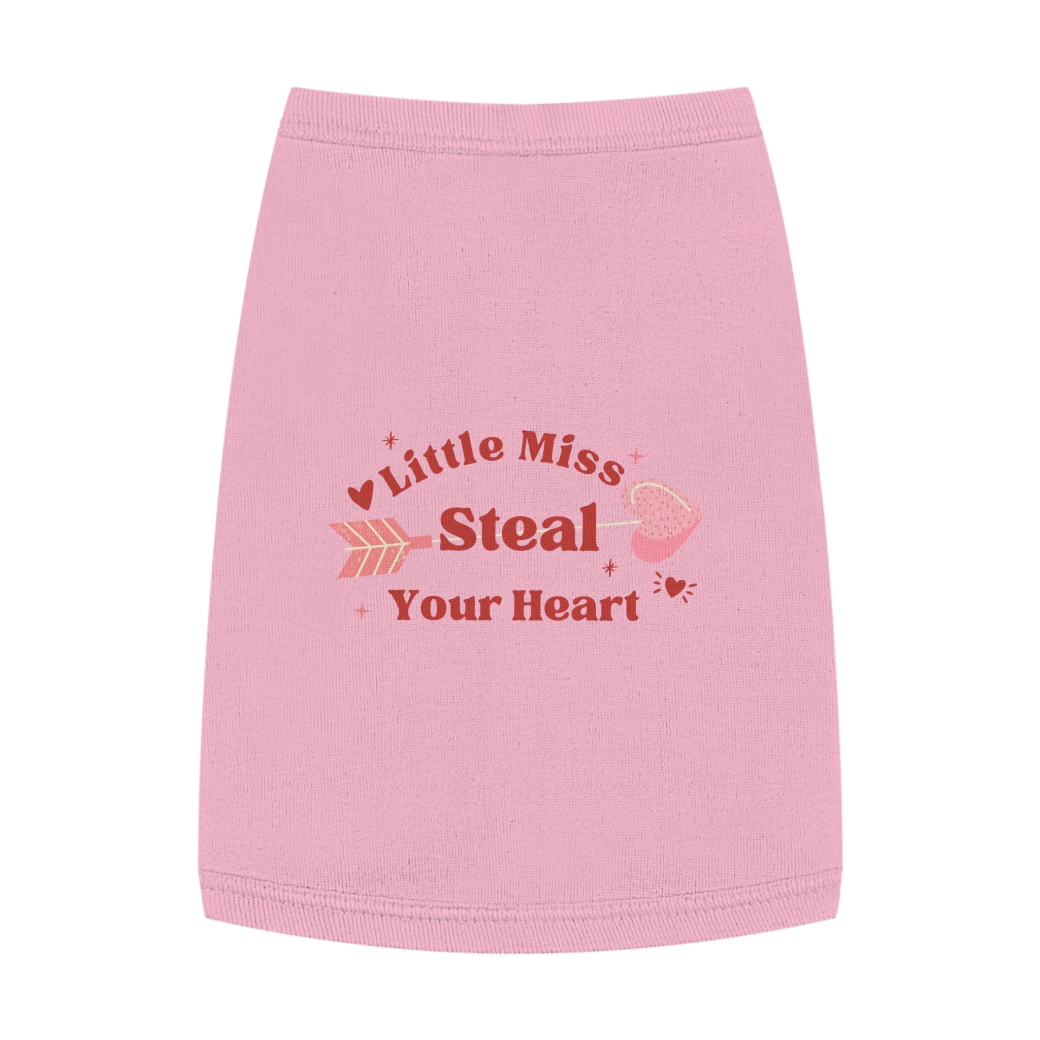 Pet Tank Top - "Little Miss Steal Your Heart" Pink Valentine Dog Shirt