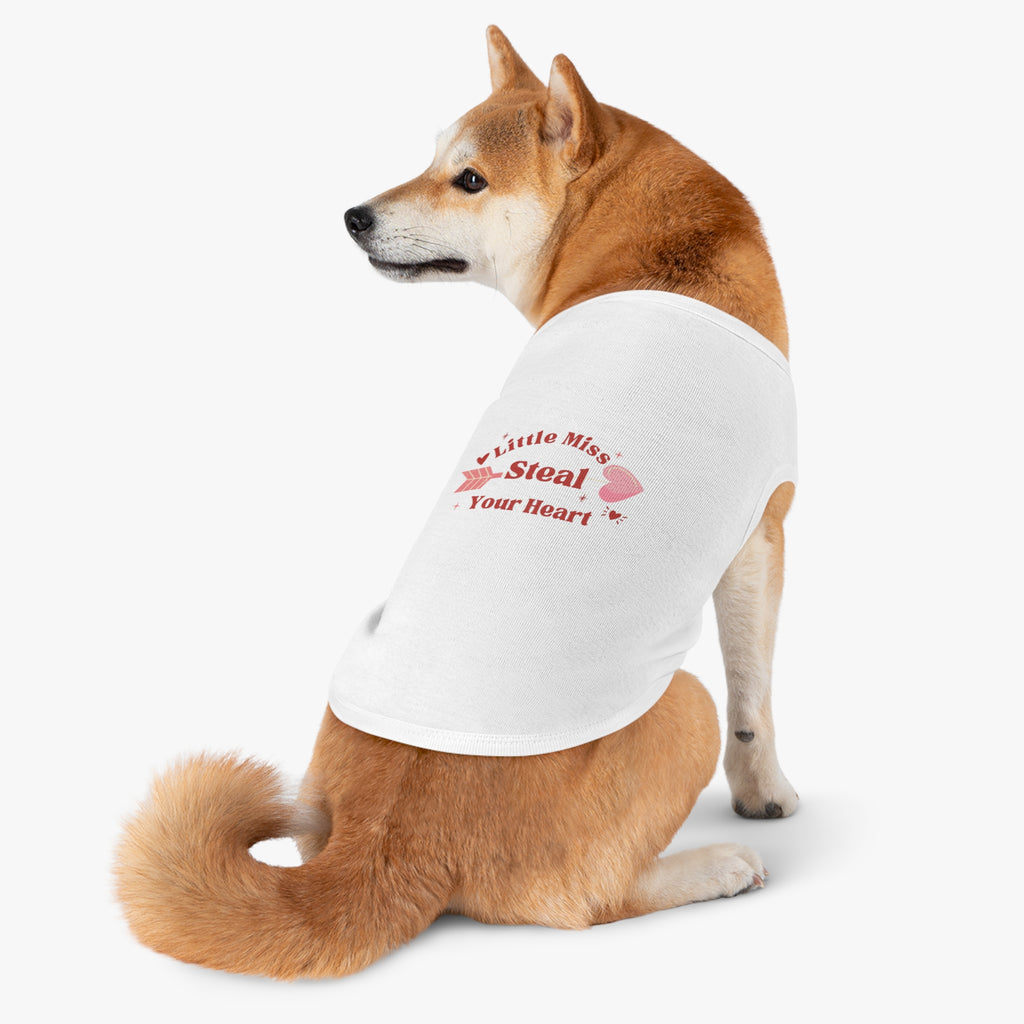 Pet Tank Top - "Little Miss Steal Your Heart" Pink Valentine Dog Shirt