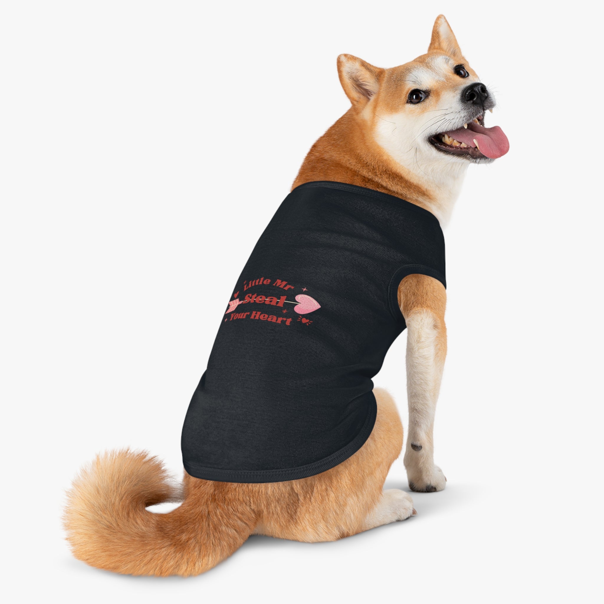 Pet Tank Top — "Little Mr. Steal Your Heart" Valentine Dog Shirt