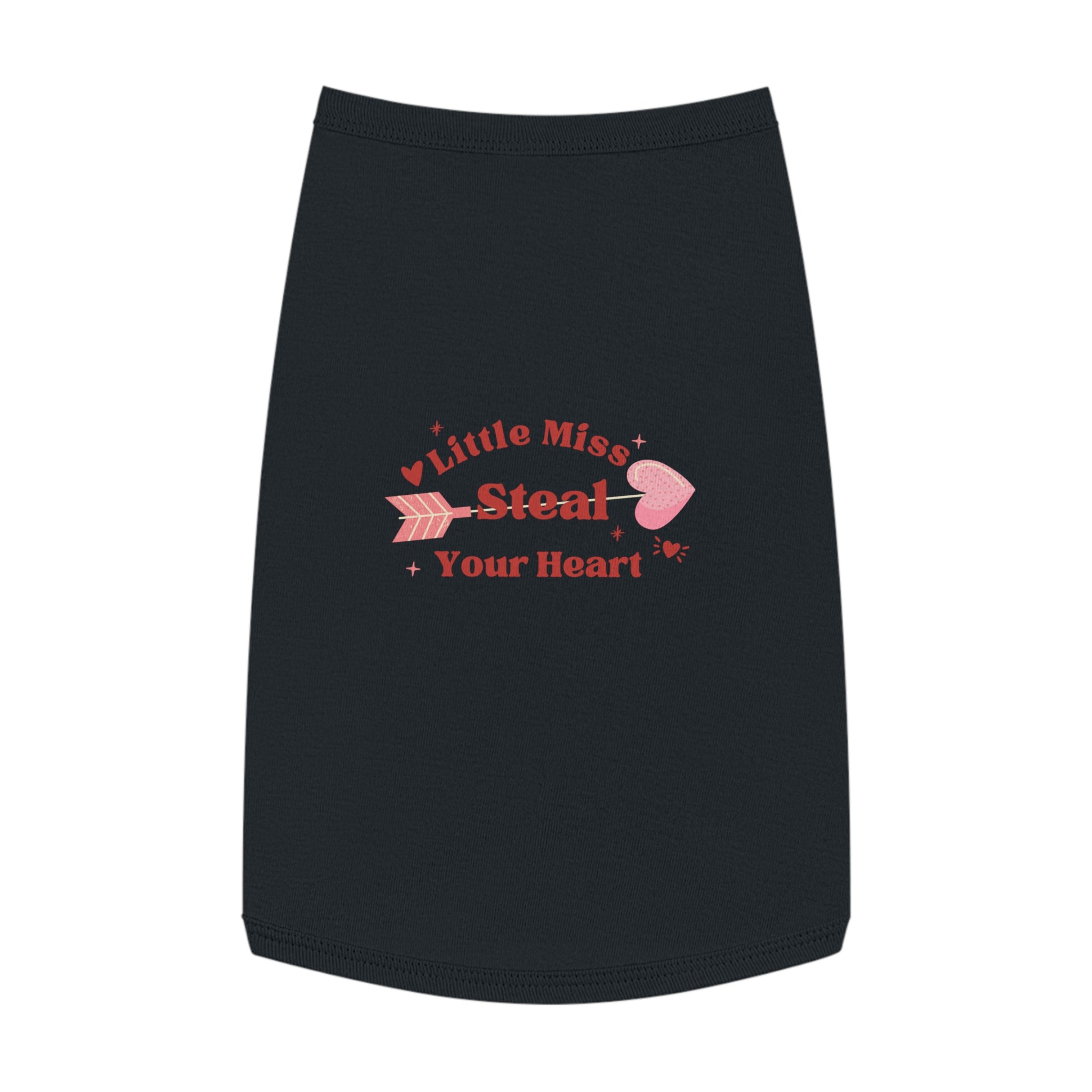 Pet Tank Top - "Little Miss Steal Your Heart" Pink Valentine Dog Shirt