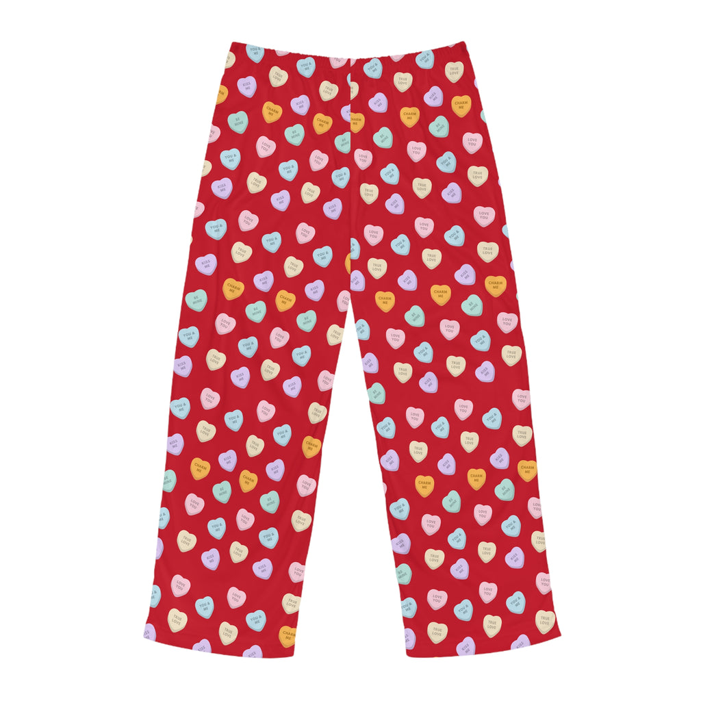 Candy Hearts Pajama Pants | Red Allover Print