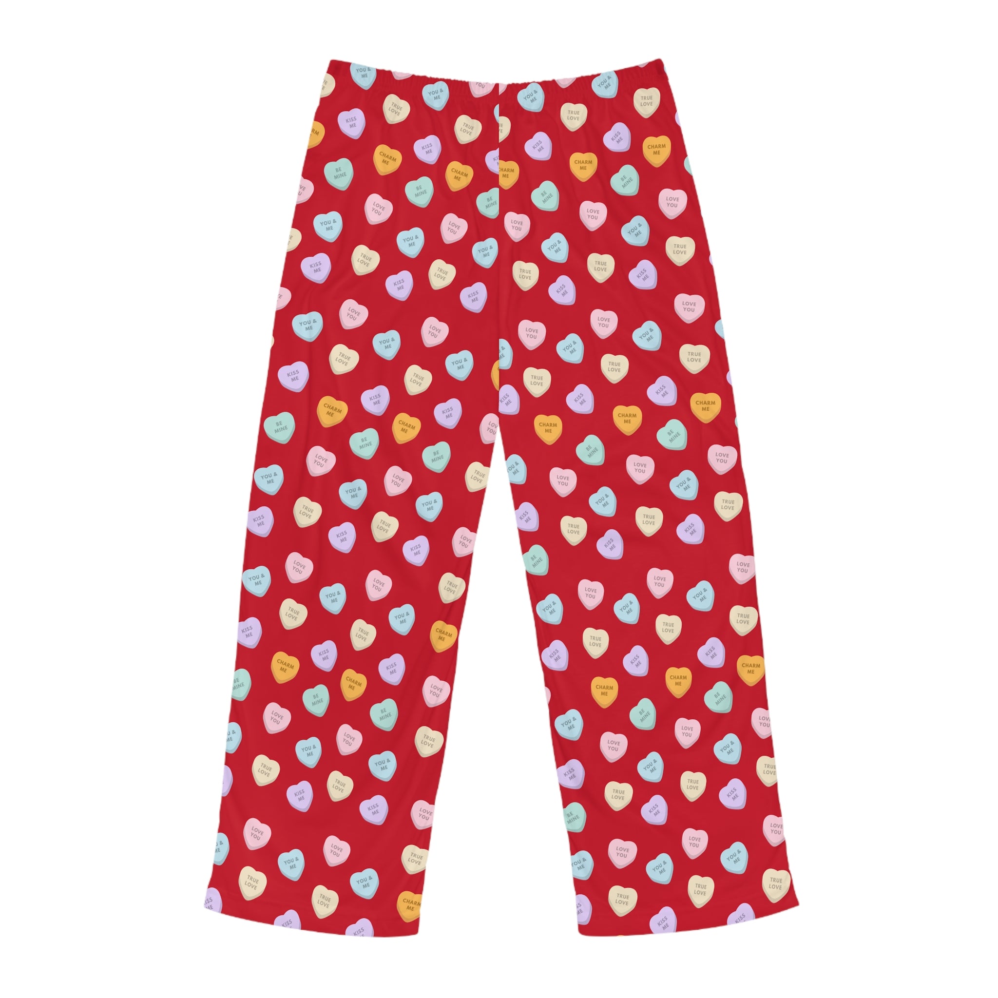 Candy Hearts Pajama Pants | Red Allover Print