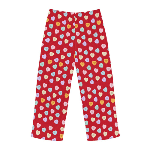 Candy Hearts Pajama Pants | Red Allover Print