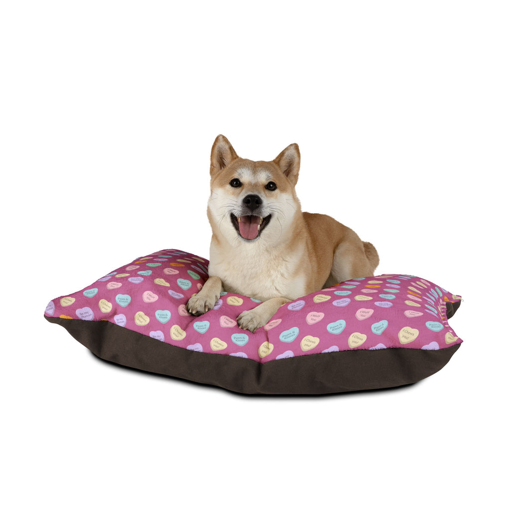 Pet Bed — Pink Candy Heart Pattern Dog & Cat Pillow Bed