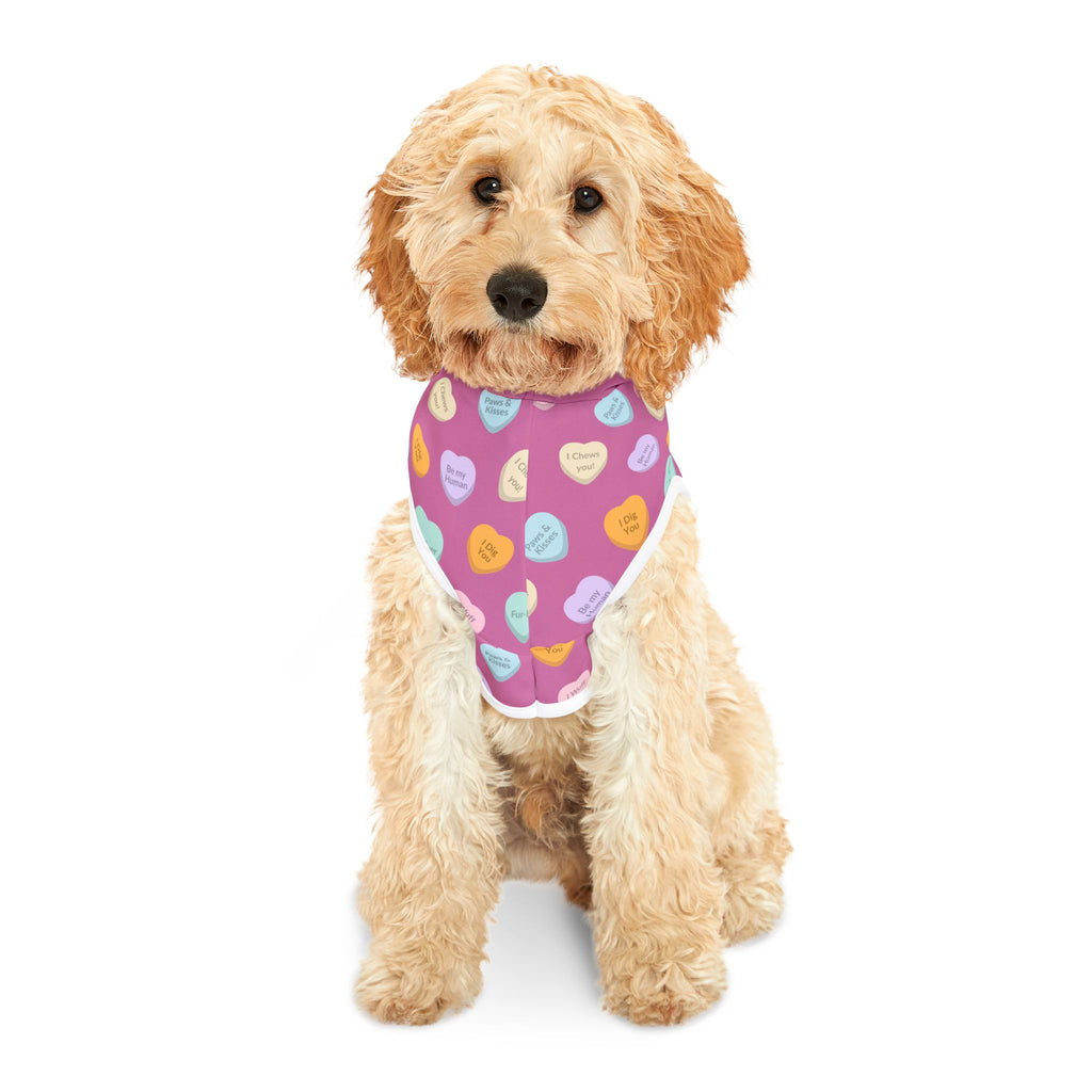 Copy of Conversation Heart Pattern Pet Hoodie | Candy Hearts Valentines Dog Hoodie