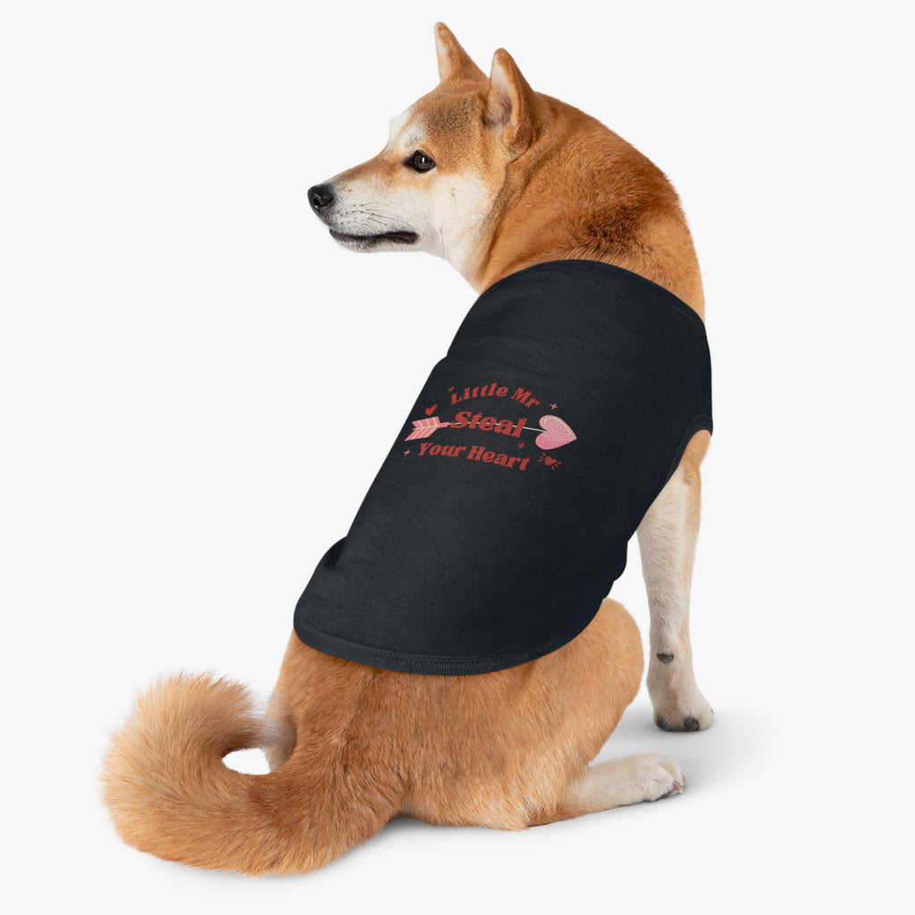 Pet Tank Top — "Little Mr. Steal Your Heart" Valentine Dog Shirt