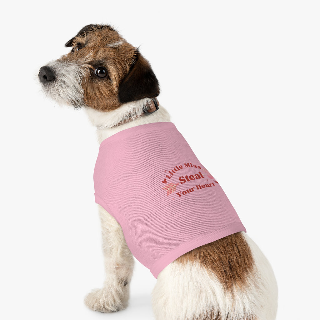 Pet Tank Top - "Little Miss Steal Your Heart" Pink Valentine Dog Shirt