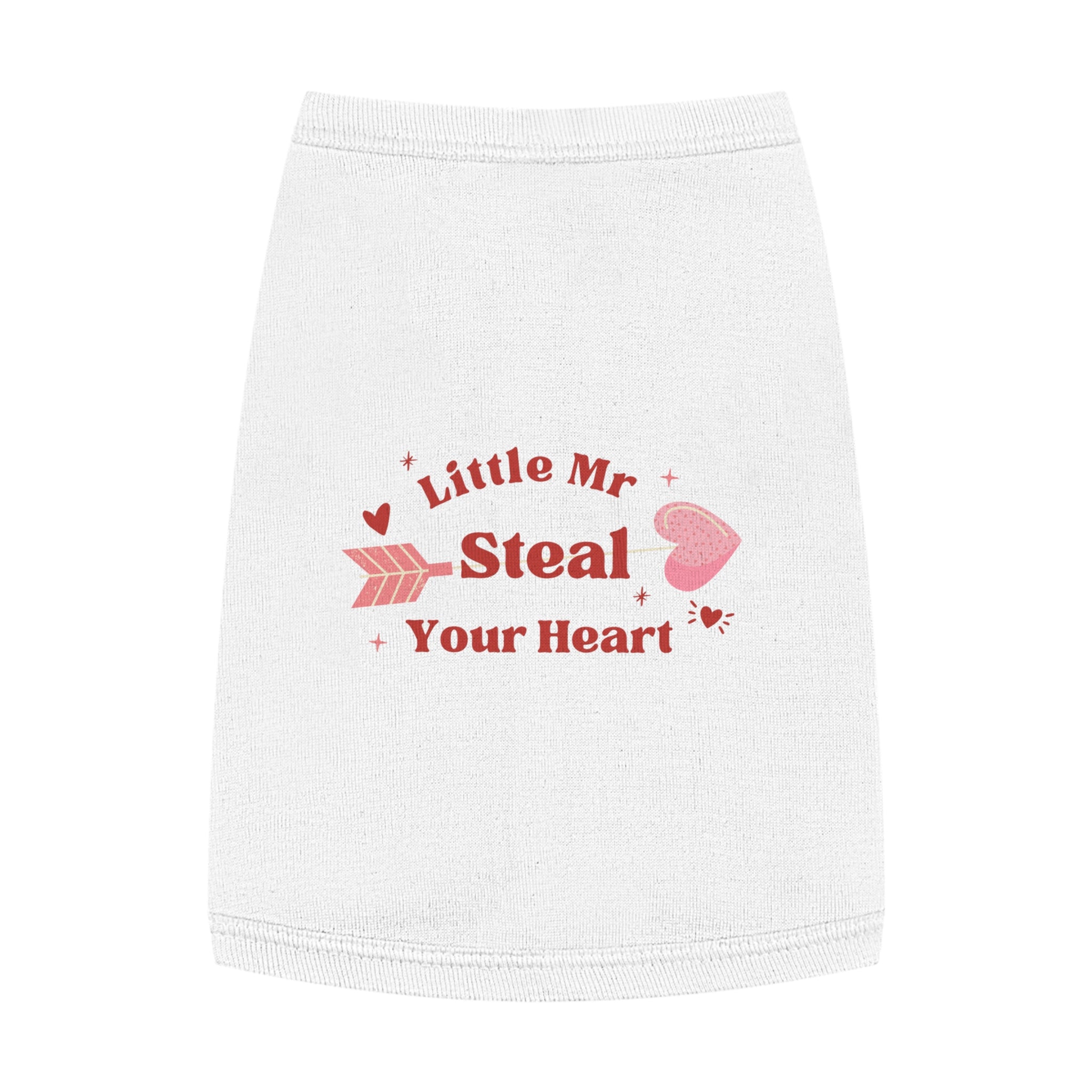 Pet Tank Top — "Little Mr. Steal Your Heart" Valentine Dog Shirt