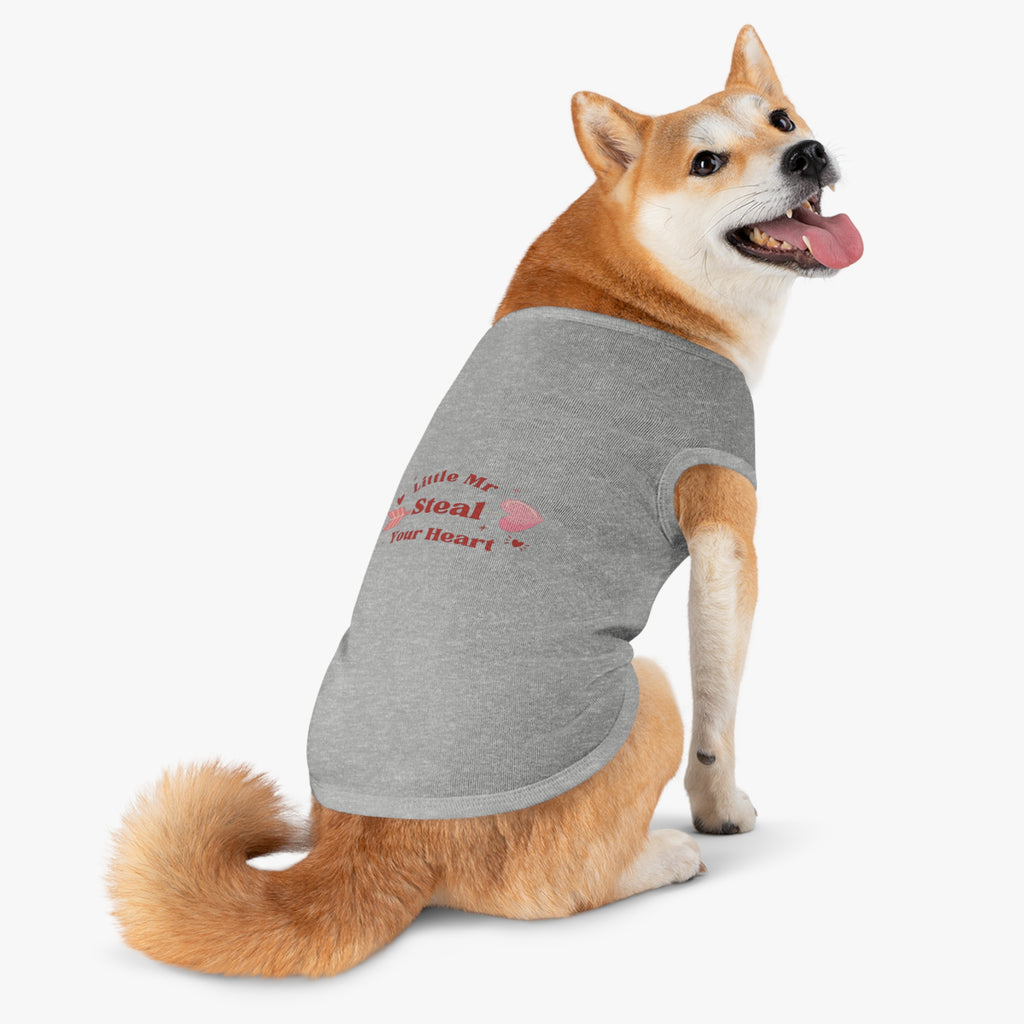 Pet Tank Top — "Little Mr. Steal Your Heart" Valentine Dog Shirt