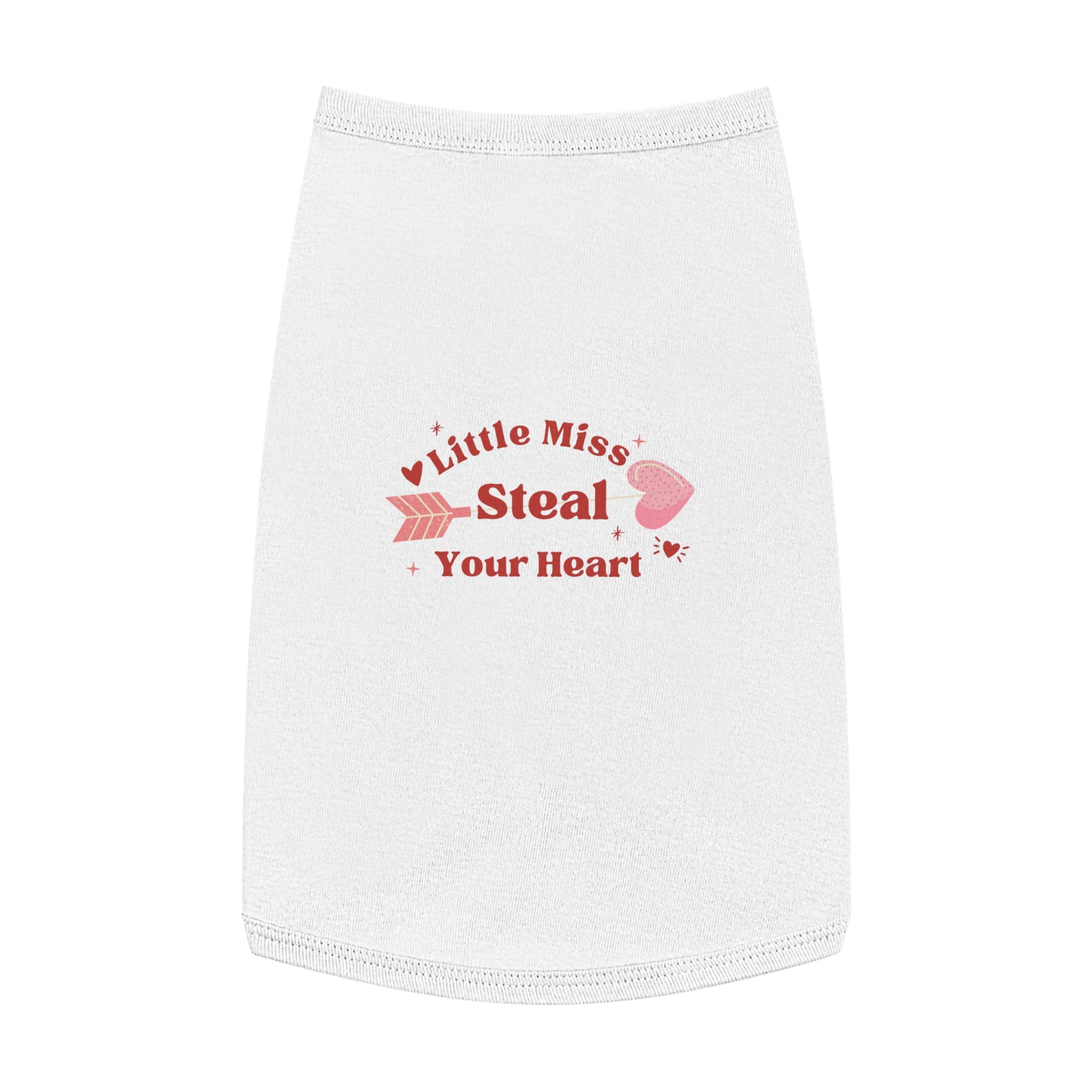 Pet Tank Top - "Little Miss Steal Your Heart" Pink Valentine Dog Shirt
