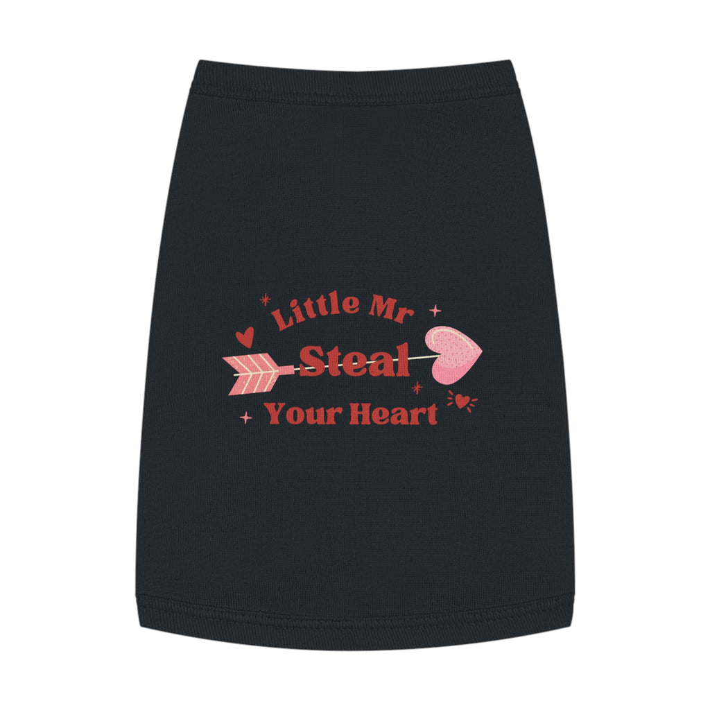 Pet Tank Top — "Little Mr. Steal Your Heart" Valentine Dog Shirt