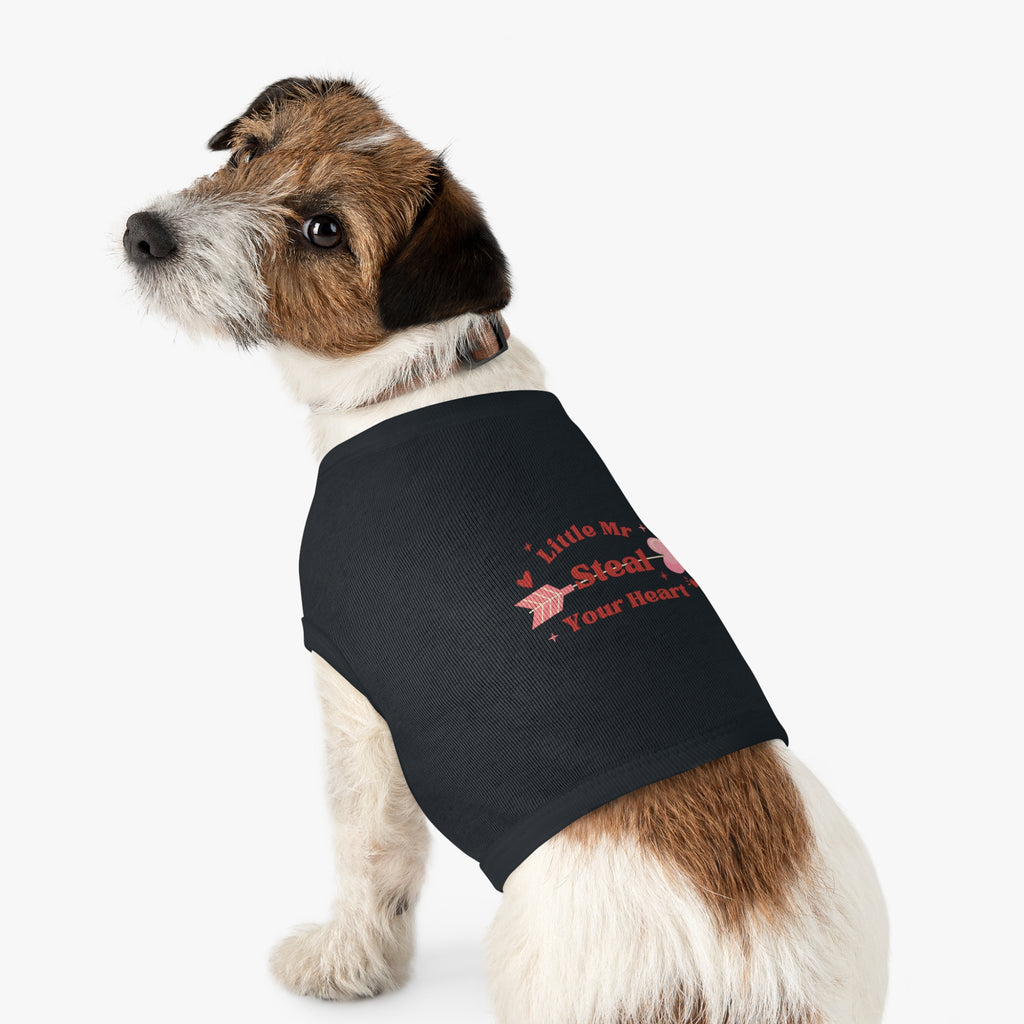Pet Tank Top — "Little Mr. Steal Your Heart" Valentine Dog Shirt