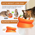 NNEDSZ Pink Interactive Slow Feeder Cat Bowl - 15° Tilt Design, Puzzle Feeder for Healthy Eating